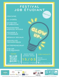 Festival Job Étudiant GLOW UP, À la recherche d’un job étudiant? Participe au Festival Job Étudiant GLOW UP