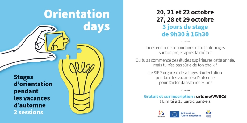 Les étapes suivies par une demande d'aide au CPAS, Les Orientation days : 3 jours pour réfléchir à ton avenir